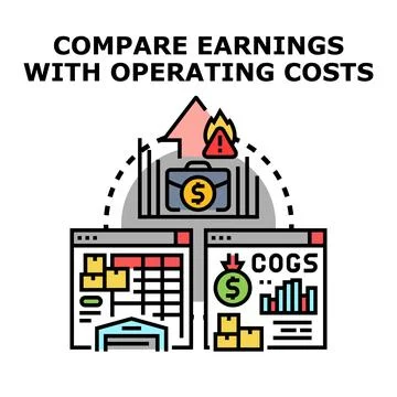 Comparing business earnings with high operating costs Stock Illustration
