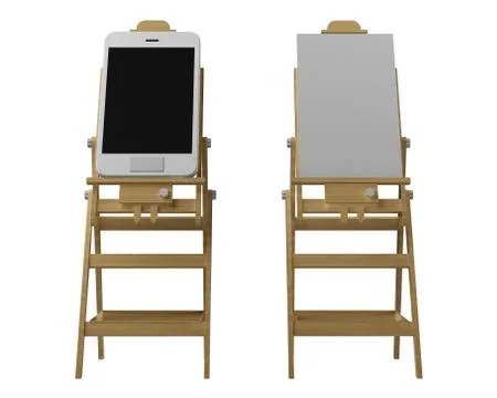 Comparing an easel with a smartphone instead of paper Stock Illustration