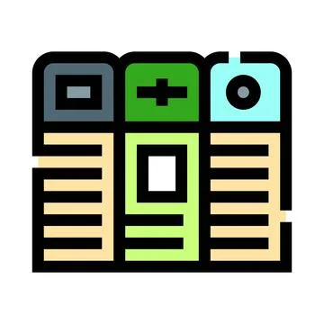 Comparing features and options in a table layout Stock Illustration