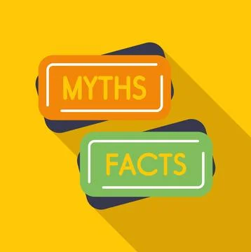 Comparing myths and facts, finding truth and information Stockillustratie