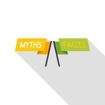Comparing myths and facts selecting truth information Stock Illustration