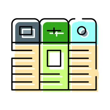 Comparing options with an information checklist table icon Stock Illustration
