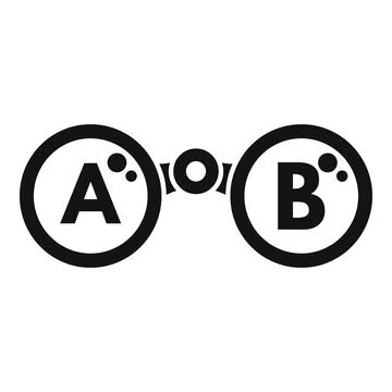 Comparing point a to point b using binoculars icon Illustrazione stock