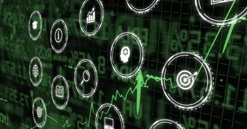 Comparing predicted red-triangle line and actual green-circle line on 2D plot, Fotos de archivo