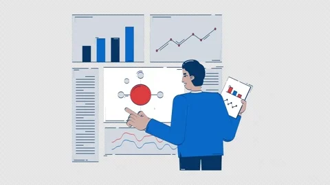 Comparing results and data evaluation hand drawn whiteboard animation Stock Footage 314778720