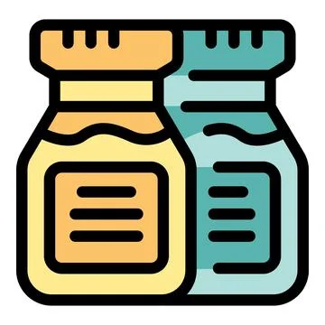 Comparing two medical jars filled with different substances for analysis Stock Illustration