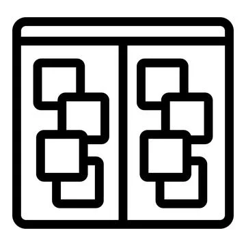 Comparing two sets of data with flowchart displaying information Stock Illustration