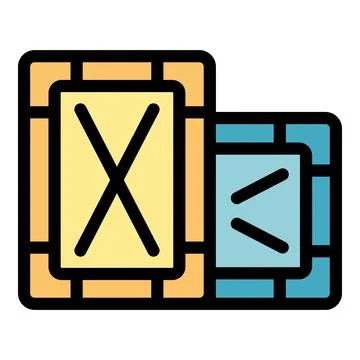 Comparing two wooden crates using abstract symbols, logistics and delivery ic 스톡 일러스트