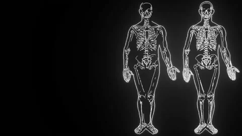 Comparing xrays. Digitally enhanced video footage of an xray-scanned human Stock Footage 201073890