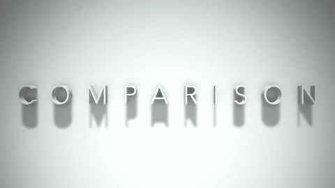 Comparison 3D title animation with shadows on a white background Stock-Footage 296523405