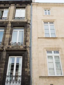 Comparison of before and after clean building facade Difference between a was Stock Photos
