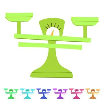 Comparison balance scale vector cartoon graphic Stock Illustration