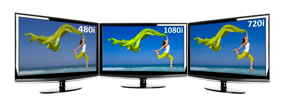 Comparison between 3 tv Illustrazione stock