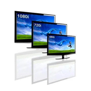 Comparison between 3 tv Illustrazione stock