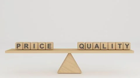 Comparison between price and quality, idea and  concept ,business investmen.. Stock Photos