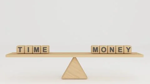 Comparison between time and money, idea and  concept ,business investment f.. Stock Illustration