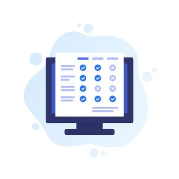 Comparison chart icon with a computer Illustrazione stock
