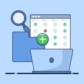 Comparison chart icon concept with computer, business performance analysis. Stock Illustration