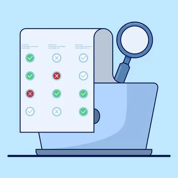 Comparison chart icon concept with computer, business performance analysis. Stock Illustration