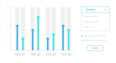 Comparison chart UI element template 스톡 일러스트