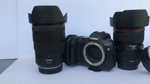 Comparison clip EF 24-70 versus RF 24-70 Stock Footage 180515079