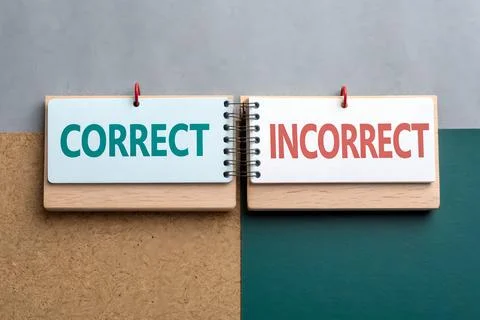 Comparison of Correct and Incorrect Words on Colorful Educational Boards Stock Photos