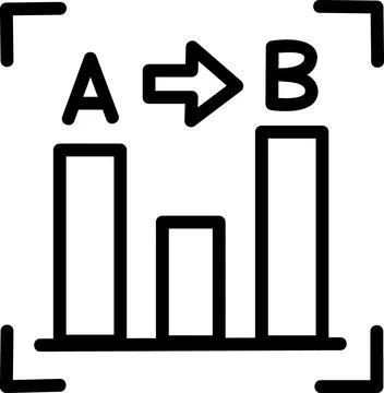 Comparison of data chart linear icon Stock Illustration