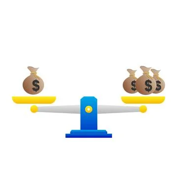 Comparison. Dollar scales. Vector illustration Stock Illustration