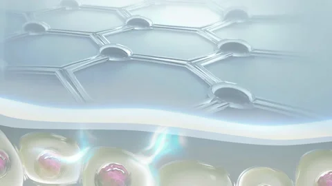 Comparison of dry skin layers receiving skin nourishing vitamins. Make your Stock Footage 163082247