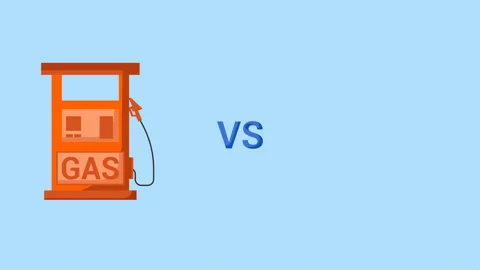 Comparison Gasoline vs Electric 4k Animation Stock Footage 283316878