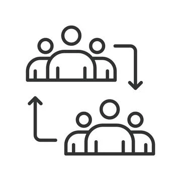 Comparison group icon in line design. comparison group, control group, study Stock Illustration