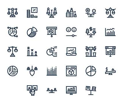 Comparison including 28 256x256 Bold Line Vector Illustrations Stockillustratie