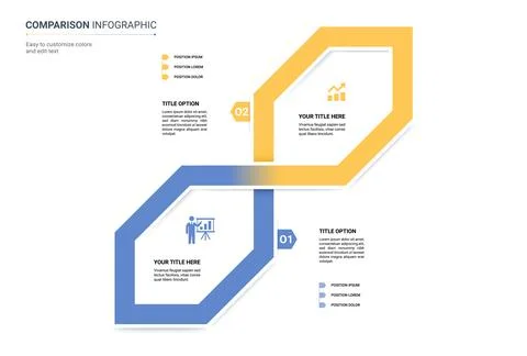 Comparison infographic template. Modern versus chart, decision making diagr.. Illustrazione stock