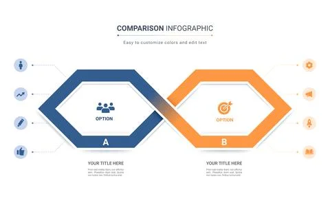 Comparison infographic template. Modern versus chart, decision making diagr.. 스톡 일러스트