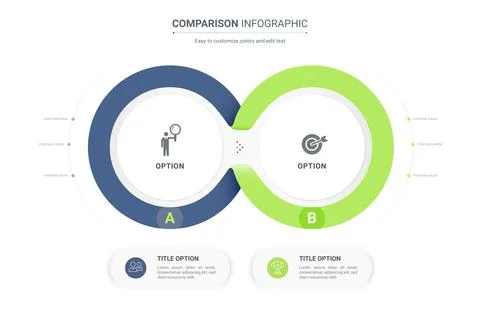 Comparison infographic template. Modern versus chart, decision making diagr.. 스톡 일러스트