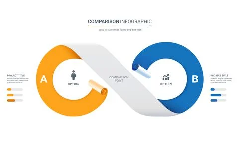 Comparison infographic template. Modern versus chart, decision making diagr.. Stock Illustration