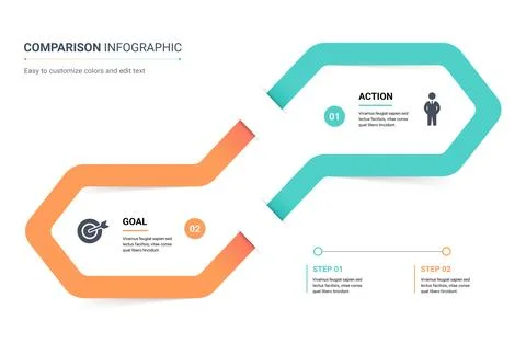 Comparison infographic template. Modern versus chart, decision making diagr.. Stock Illustration