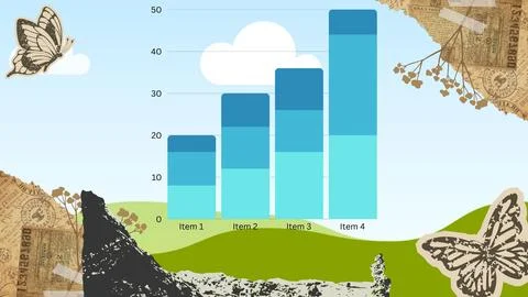 Comparison of item performance over time Illustrazione stock