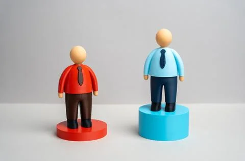 Comparison of productivity indicators of two office workers. Competition betw Stock Illustration