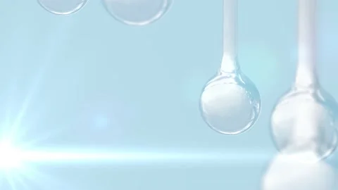 Comparison of serum drops or cream droplets that are moving Nourishing skin Stock Footage 152867542