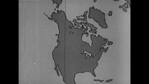 A comparison of the size of the to the Communist-ruled countries through a map. Stock Footage