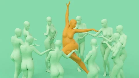 Comparison slim and fat overweight women, individual concept, lose weight. Stock Footage 186586054