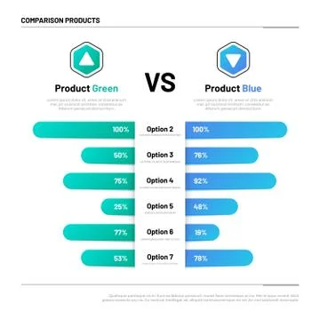 Comparison table. Graphs for product compare. Choosing and comparison content Stock Illustration