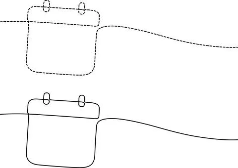 Comparison of a traditional and modernized pouch design with hanging loops .. Stock-Illustration