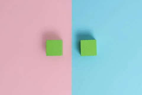 Comparison of Two Objects Blocks Pencils Sticker Notes Facing Inward Outward Stock Photos