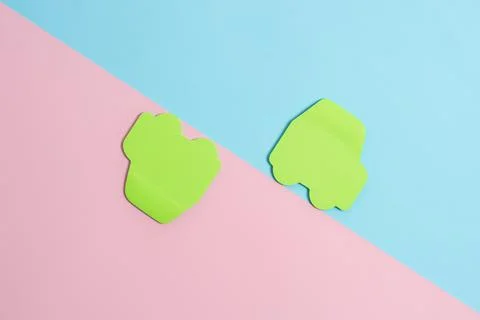 Comparison of Two Objects Blocks Pencils Sticker Notes Facing Inward Outward Stock Photos