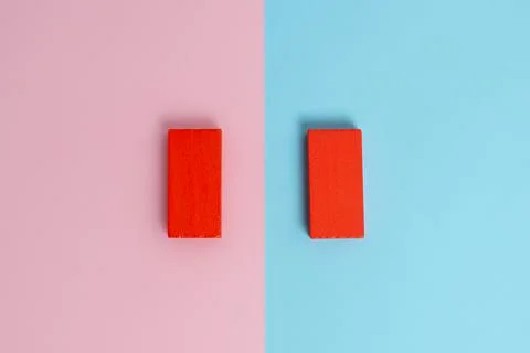 Comparison of Two Objects Blocks Pencils Sticker Notes Facing Inward Outward Stock Photos