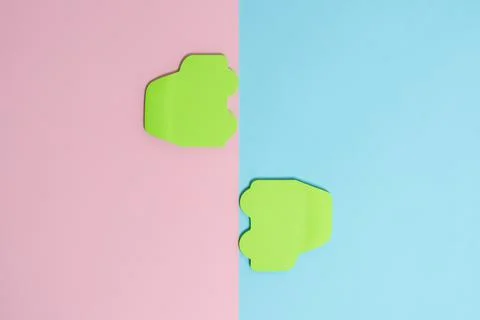 Comparison of Two Objects Blocks Pencils Sticker Notes Facing Inward Outward 写真素材