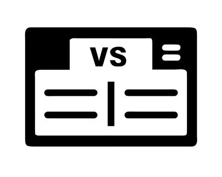 Comparison of Versus and Equal Signs for Opposing Ideas Stock Illustration