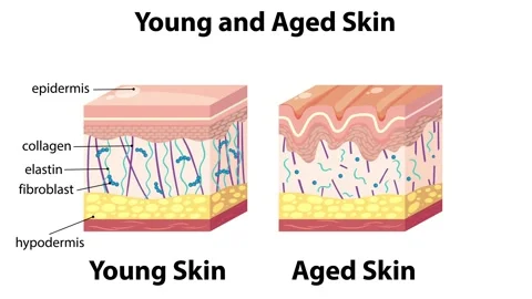 Comparison of Young and Aged Skin Stock Footage 292230457